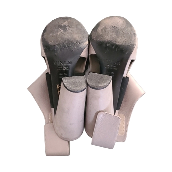 VINCE Anetta Chelsea Booties Heels 40 9 Slingback Sandals RARE Woodsmoke Grey - Picture 11 of 16